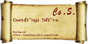 Csetényi Sára névjegykártya