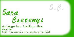 sara csetenyi business card