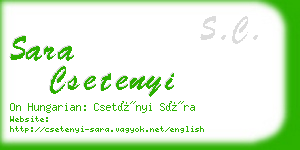 sara csetenyi business card